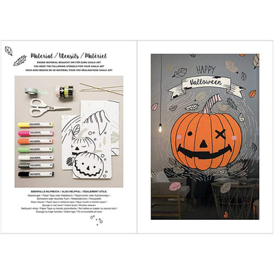 Rico Design Vorlagenmappe Halloween Fenster- und Glasmalerei mit Kreidestiften