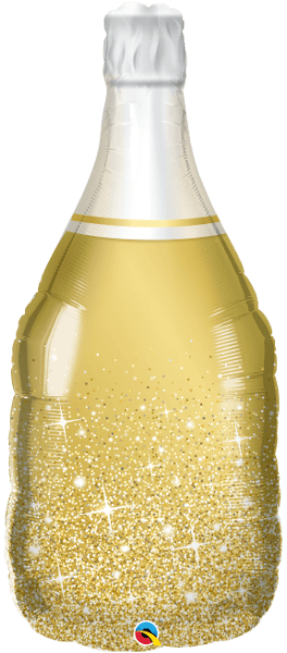 Golden Bubbly Wine Bottle