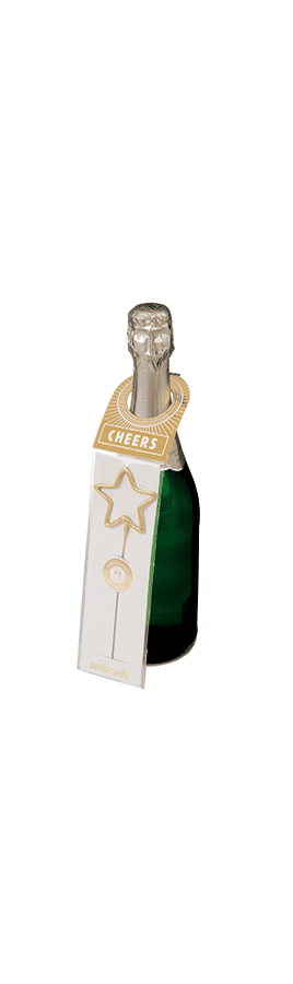 Cheers Stern gold Wondercandle® Flaschenpost | Boutique Ballooons