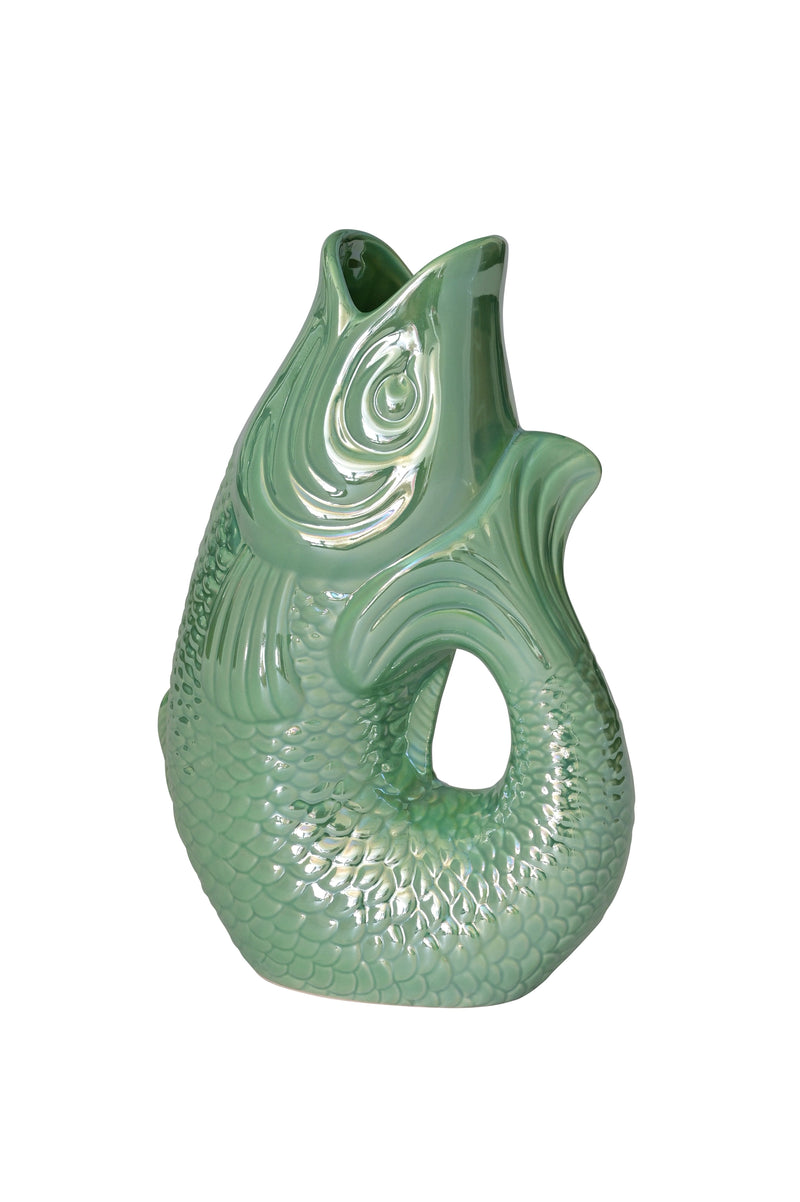 Monsieur Carafon, Fisch, Vase, S, rainbow mint, 1,2 Liter