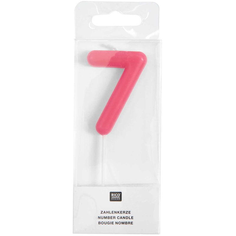 ZAHLENKERZE 7 NEON PINK 10,5CM | Boutique Ballooons