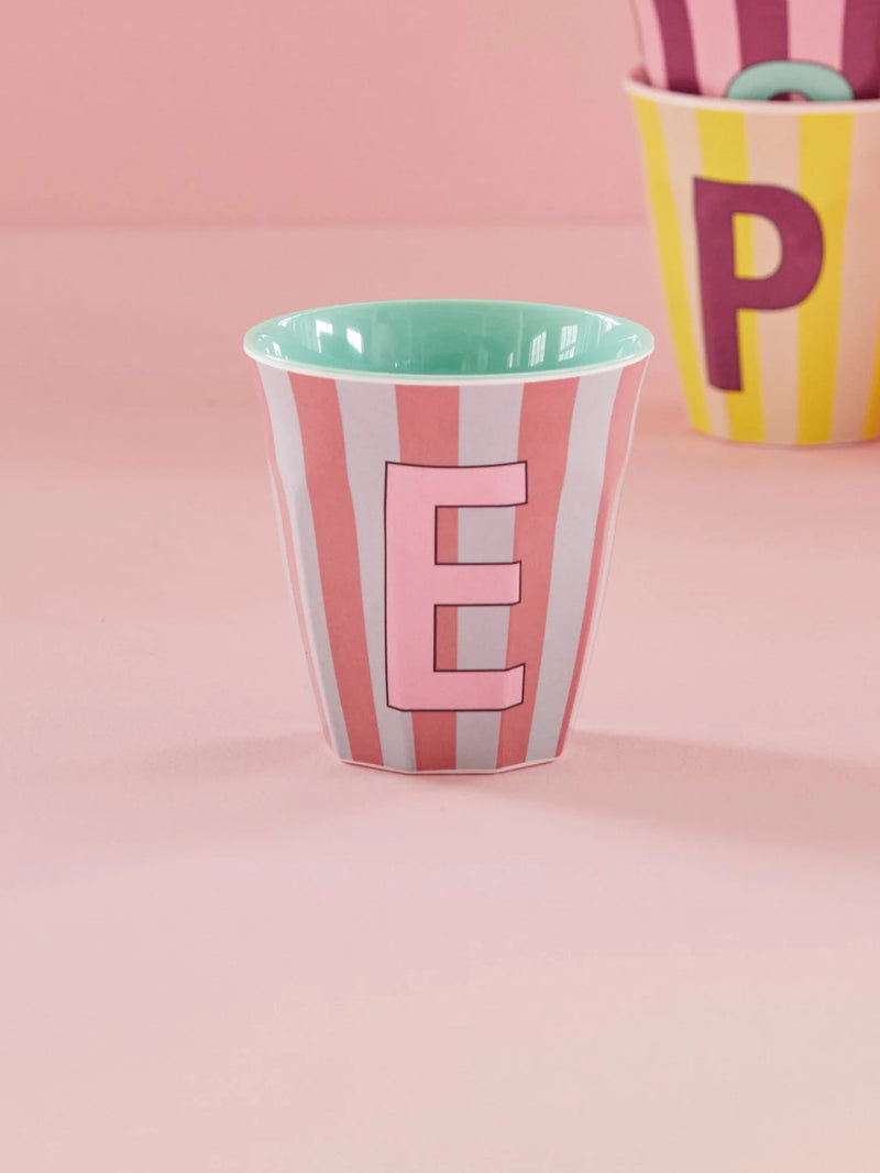 Mittelgroße Becher - Pink - E - Stripes