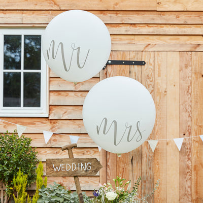 2 Balloons - 36" - Mr and Mrs