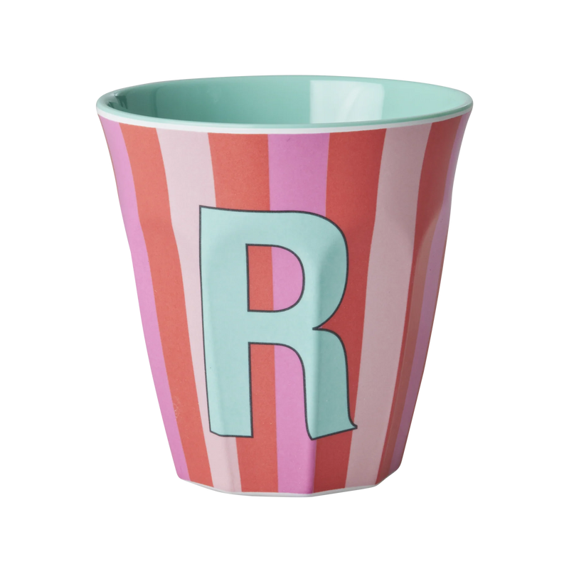 Mittelgroße Becher - Pink - R - Stripes