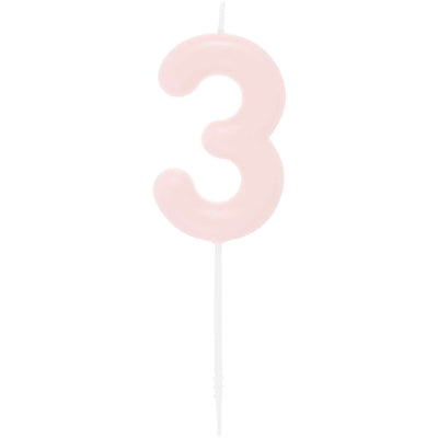 ZAHLENKERZE 3 ROSA 10,5CM | Boutique Ballooons