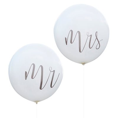 2 Balloons - 36" - Mr and Mrs