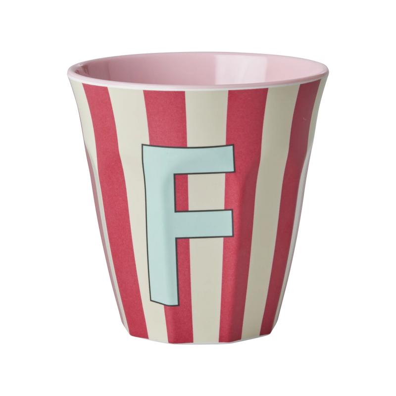 Mittelgroße Becher - Pink - F - Stripes