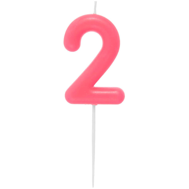 ZAHLENKERZE 2 NEON PINK 10,5CM | Boutique Ballooons