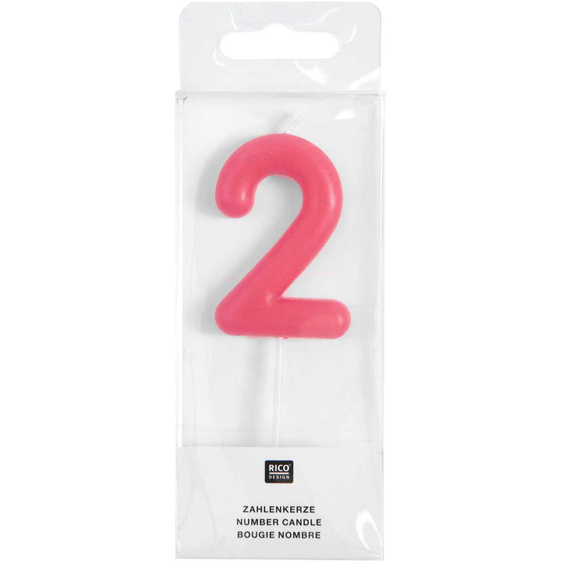 ZAHLENKERZE 2 NEON PINK 10,5CM | Boutique Ballooons