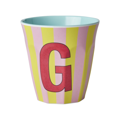 Mittelgroße Becher - Pink - G - Stripes