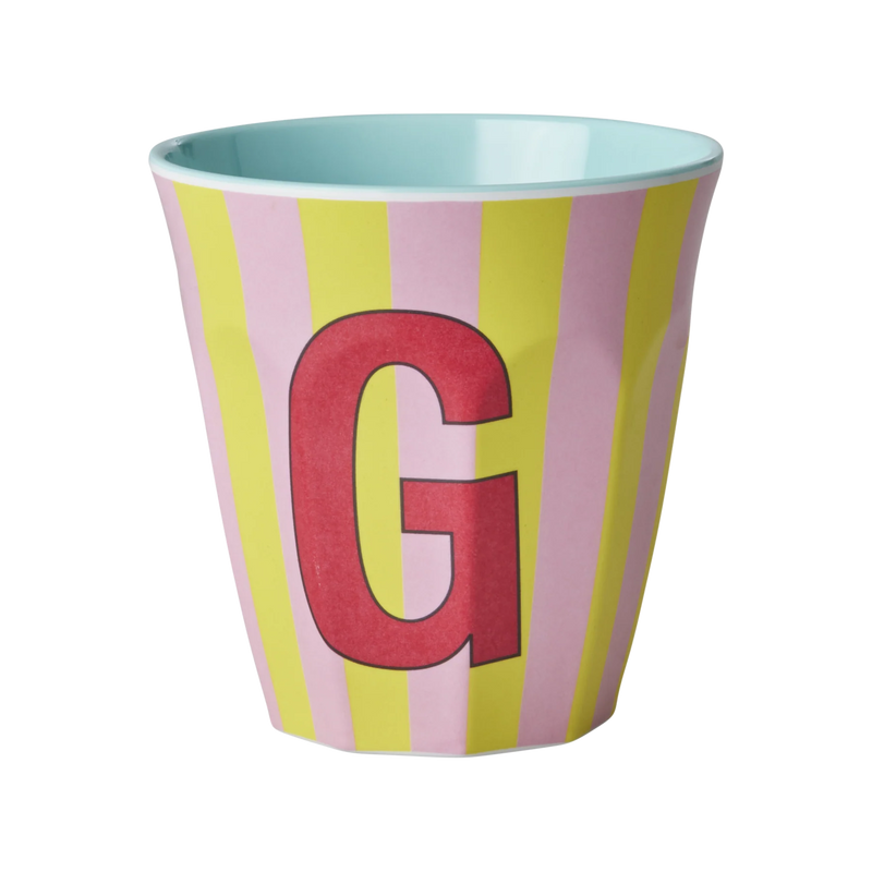 Mittelgroße Becher - Pink - G - Stripes