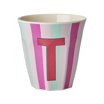 Mittelgroße Becher - Pink - T - Stripes