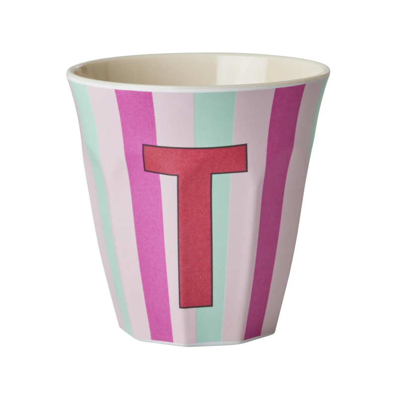 Mittelgroße Becher - Pink - T - Stripes