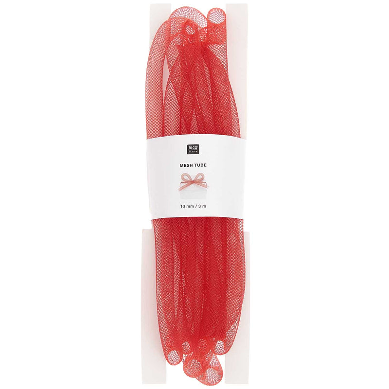 Bastelband Netzschlauch Rot, 10 mm, 3 m