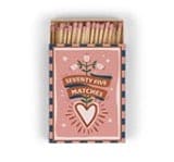 A Dopo Boxed Matches "Hearts" Pink - 75 matches (9.6 CM)