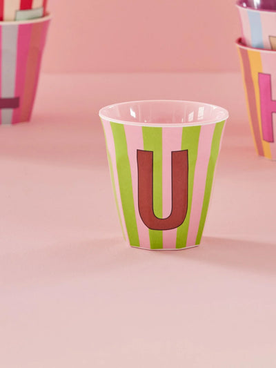 Mittelgroße Becher - Pink - U - Stripes