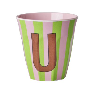 Mittelgroße Becher - Pink - U - Stripes