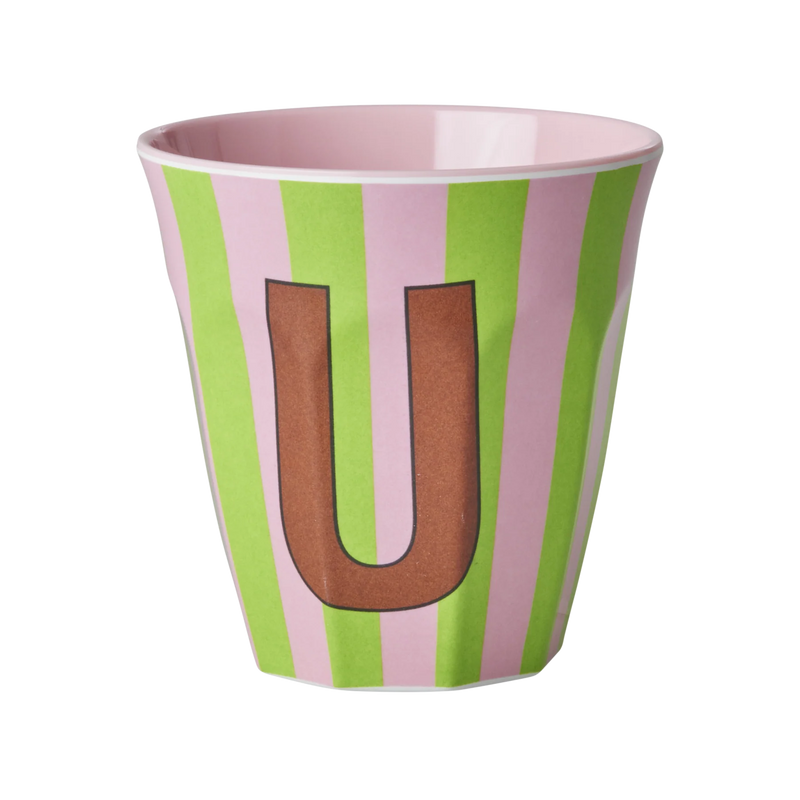 Mittelgroße Becher - Pink - U - Stripes