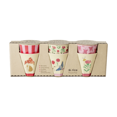 Kleine Kinderbecher - Pink Happy Forest Prints - 6er Pack | Boutique Ballooons