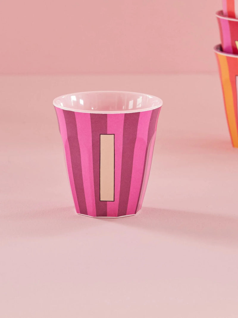 Mittelgroße Becher - Pink - I - Stripes