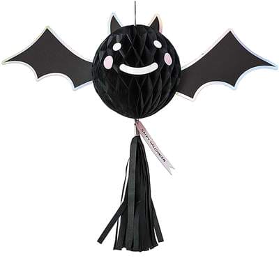 YEY! Let's Party Wabenpapierfigur mit Quaste Fledermaus 66,5x51cm