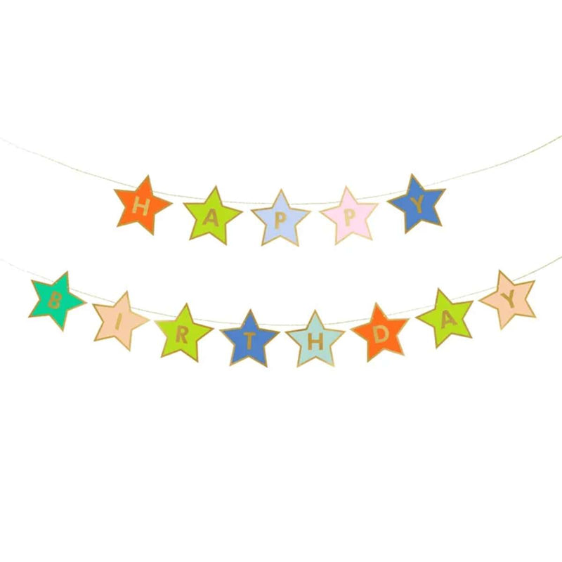 1 Bannergirlande - Happy Birthday Stars