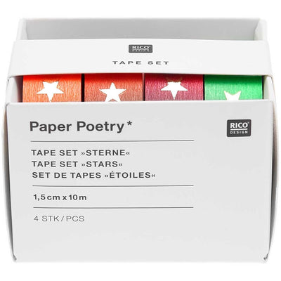 PAPER POETRY TAPE SET STERNE NEON 4TEILIG