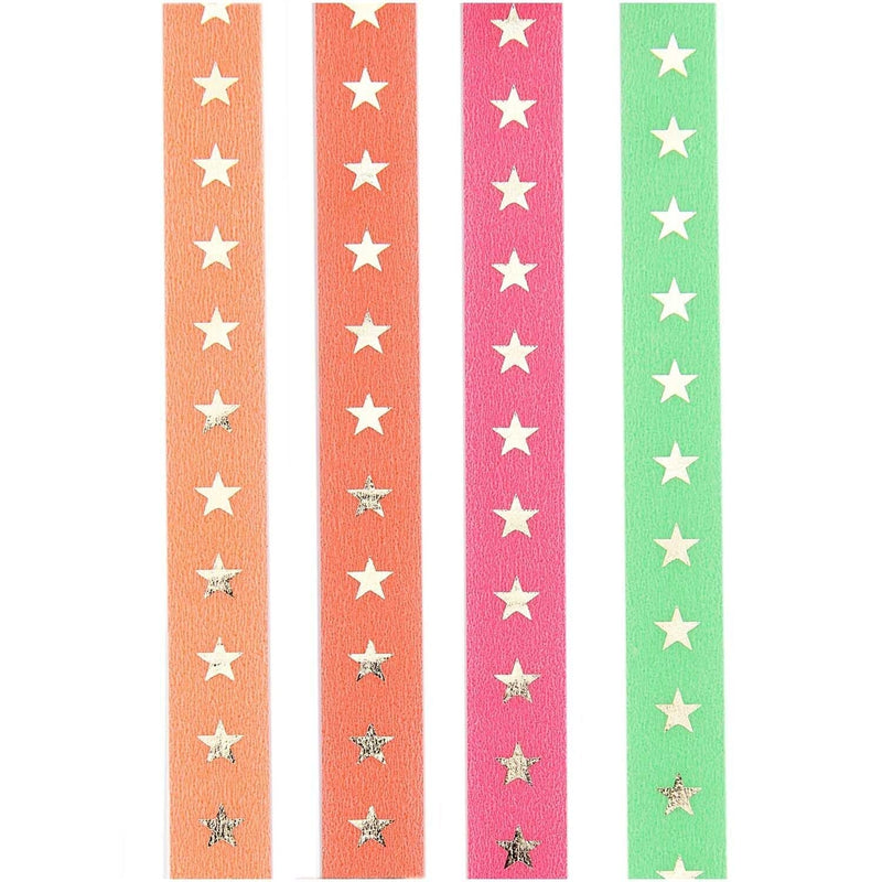 PAPER POETRY TAPE SET STERNE NEON 4TEILIG