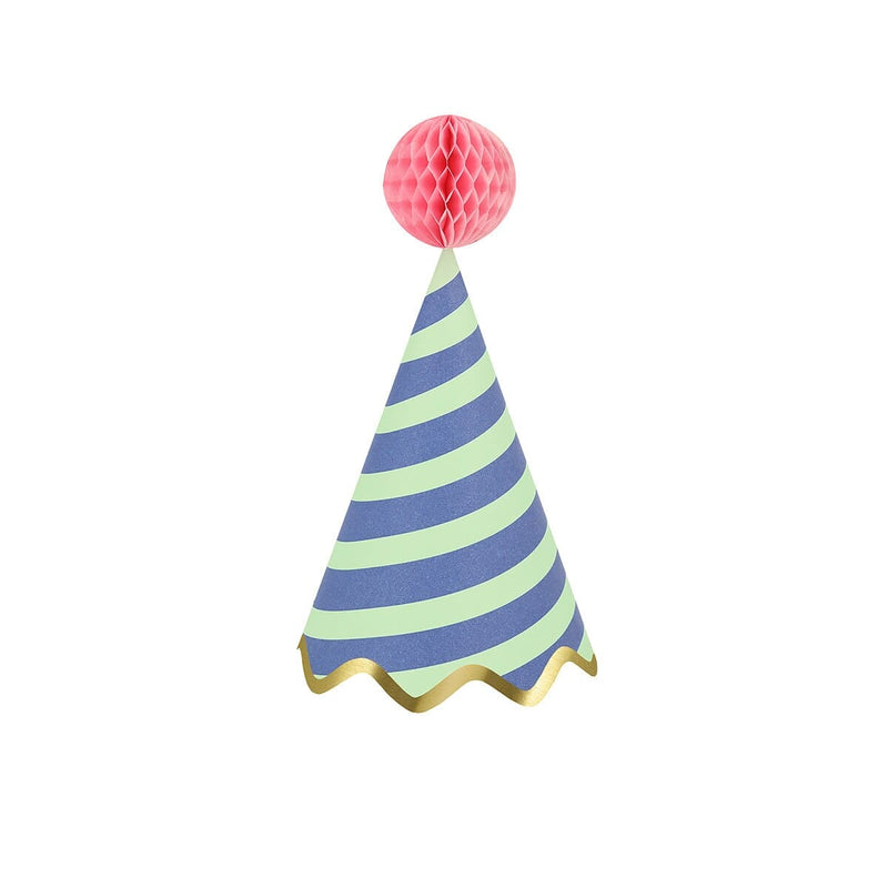 Stripe Party Hats (x 8)