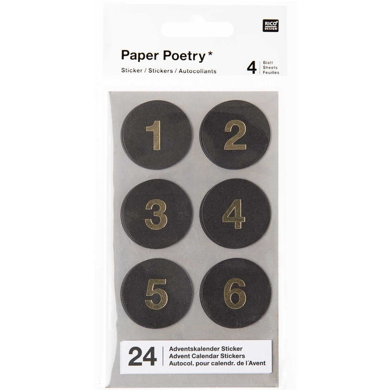 PAPER POETRY ADVENTSKALENDER STICKER ZAHLEN 1-24