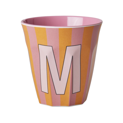 Mittelgroße Becher - Orange - M - Stripes