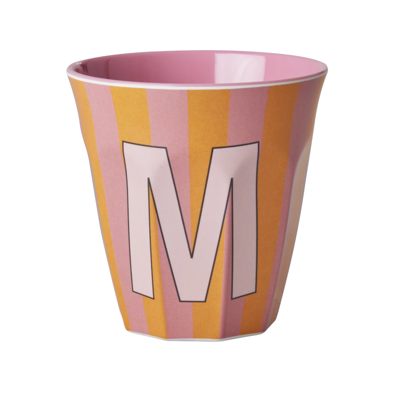 Mittelgroße Becher - Orange - M - Stripes