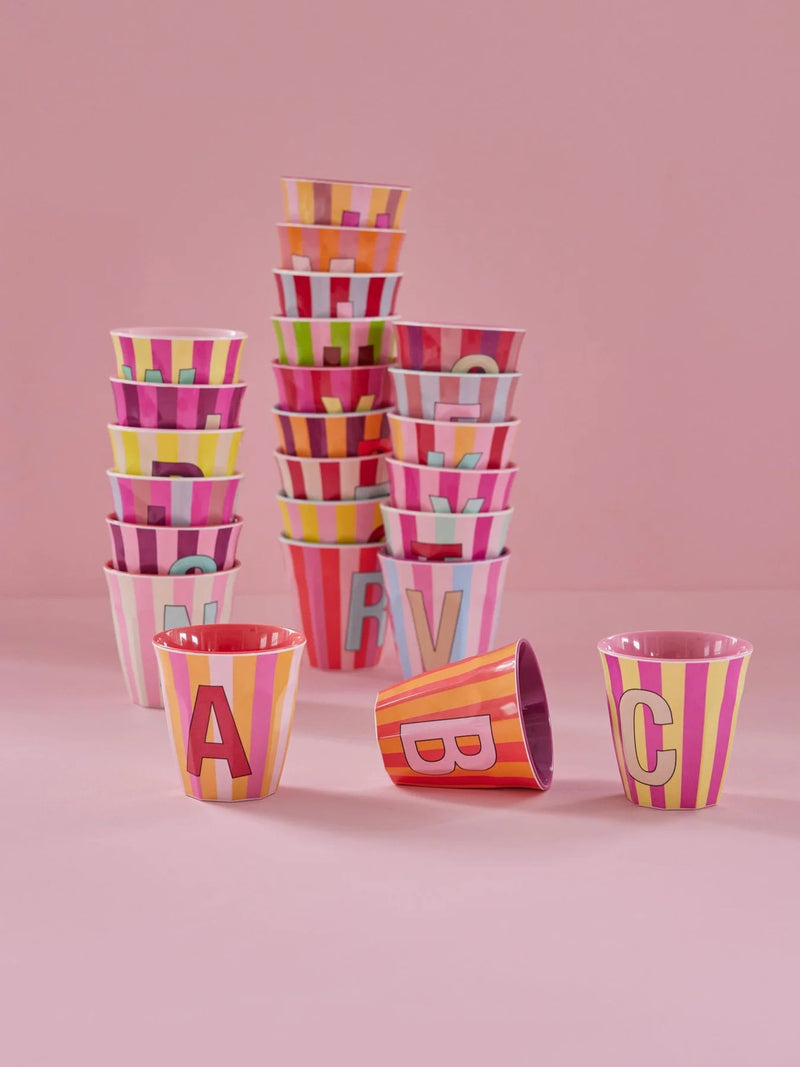 Mittelgroße Becher - Pink - A - Stripes | Boutique Ballooons