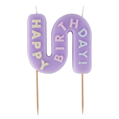 Gewellte Pastellfarbene Happy Birthday Kerze | Boutique Ballooons