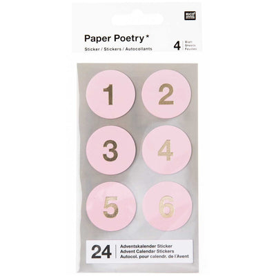 PAPER POETRY ADVENTSKALENDER STICKER ZAHLEN 1-24