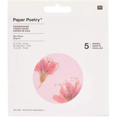 Paper Poetry Seidenpapier Blüten rosa 50x70cm 5 Bogen