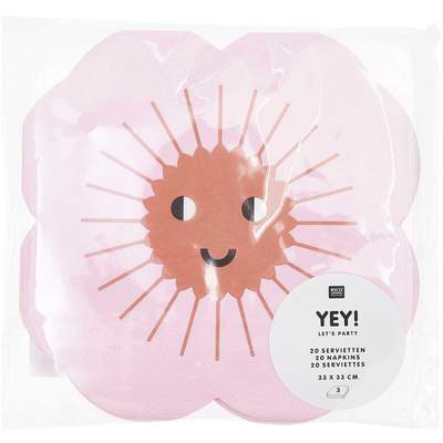 YEY! Let's Party Servietten Blume 16x16cm 20 Stück | Boutique Ballooons