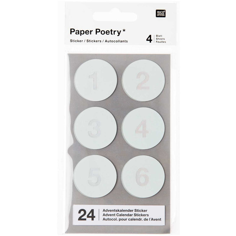 PAPER POETRY ADVENTSKALENDER STICKER ZAHLEN 1-24