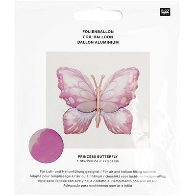 Folienballon Princess Butterfly, Pink/Orange