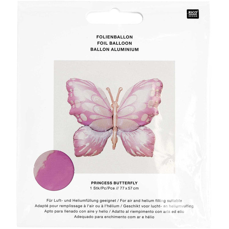 Folienballon Princess Butterfly, Pink/Orange