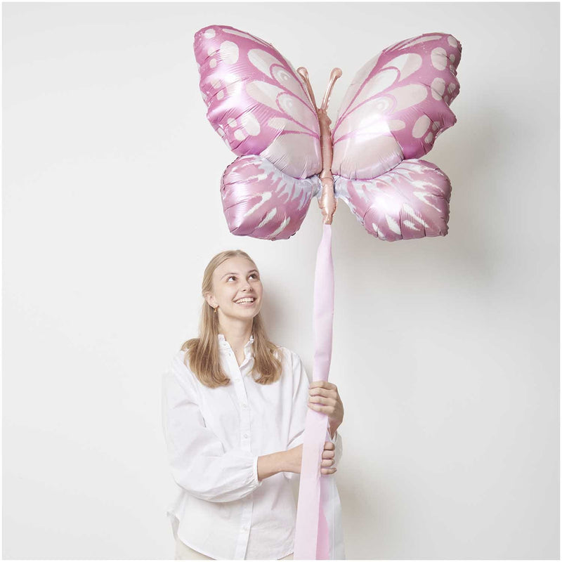 Folienballon Princess Butterfly, Pink/Orange