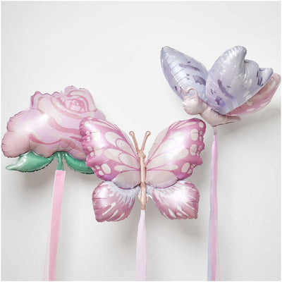 Folienballon Princess Butterfly, Pink/Orange