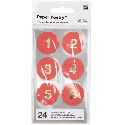 PAPER POETRY ADVENTSKALENDER STICKER ZAHLEN 1-242wy