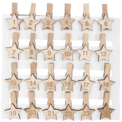 HOLZCLIPS ADVENTSKALENDER ZAHLEN 1-24 4,5CM