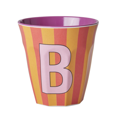 Mittelgroße Becher - Orange - B - Stripes