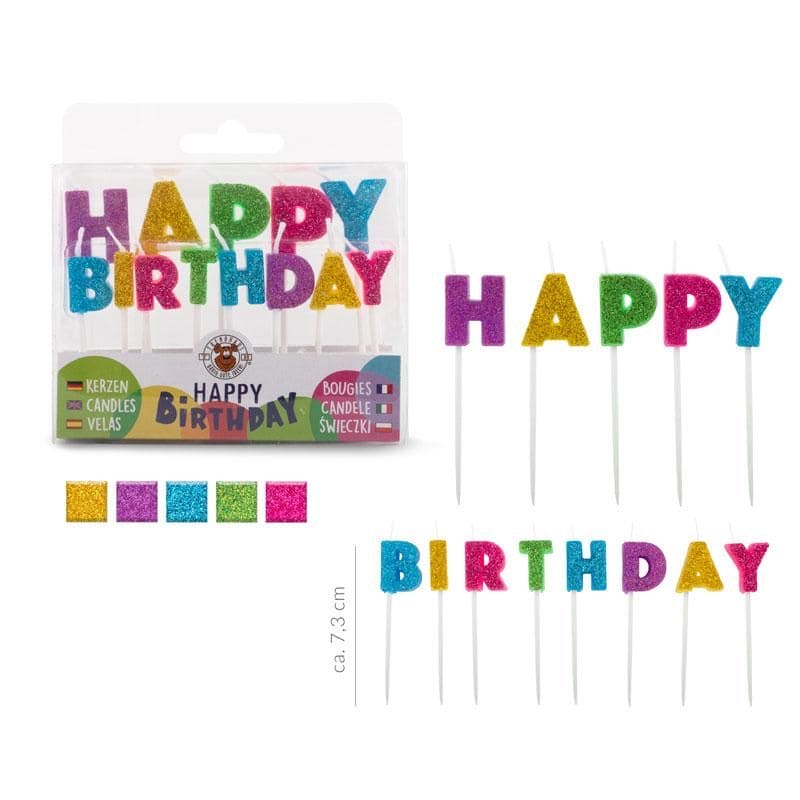 Birthday Fun Mini-Schriftzug-Kerzen 13-teilig | Boutique Ballooons