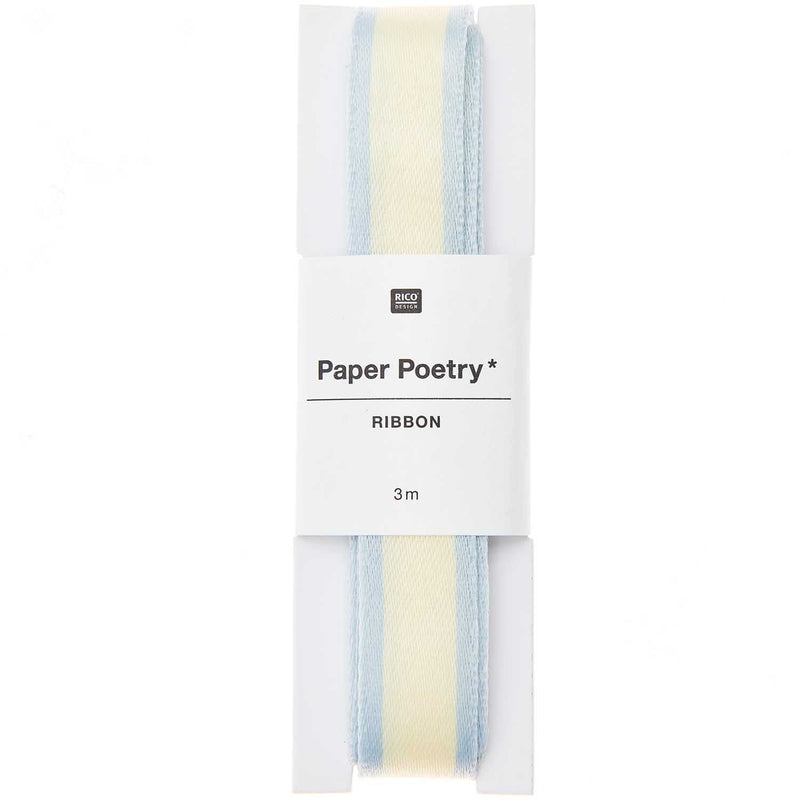 Paper Poetry Webband Duo Streifen, Gelb/Salbei, 16 mm x 3 m