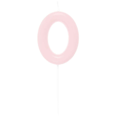 ZAHLENKERZE 0 ROSA 10,5CM | Boutique Ballooons