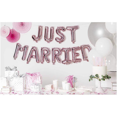 YEY! Let's Party Folienballon-Set Just married rosa 11teilig