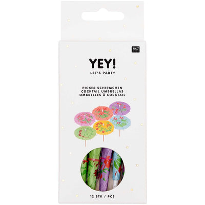 YEY! Let's Party Picker Schirmchen Acid Leo 8,3cm 12 Stück | Boutique Ballooons